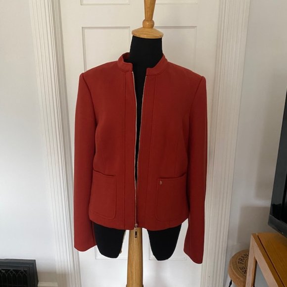Tommy Hilfiger Orange rust/pumpkin/jacket blazer w/zipper size 8 (fits l… - Picture 7 of 9